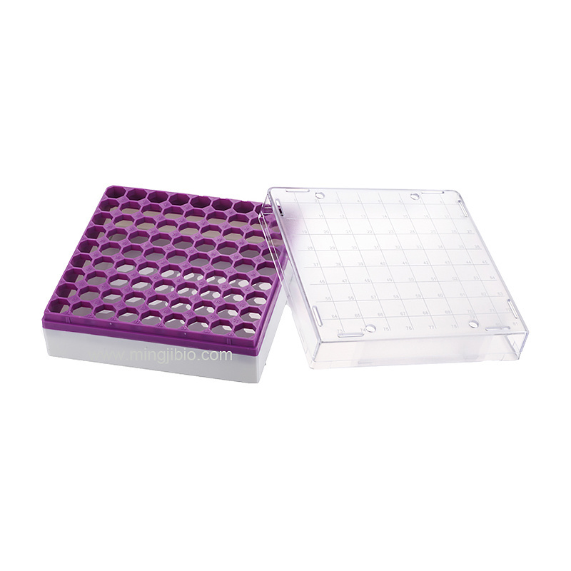 High quality lab testing 100 wells cryogenic boxes cryovial tube rack