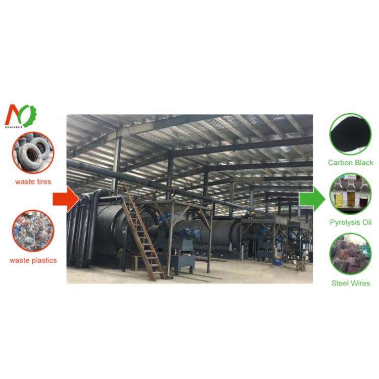 MJL-15 Semi Continuous Large Capacity Tire Recycling Machine to Make Fuel Oil Waste Tyres Pyrolysis Plant