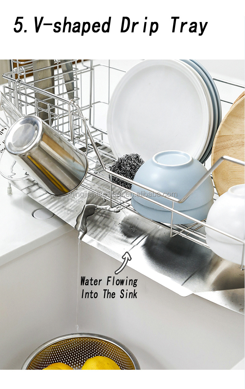 Factory Metal Black Stainless Steel Kitchen Sink With Drainer  Easy  Install Draining Rack