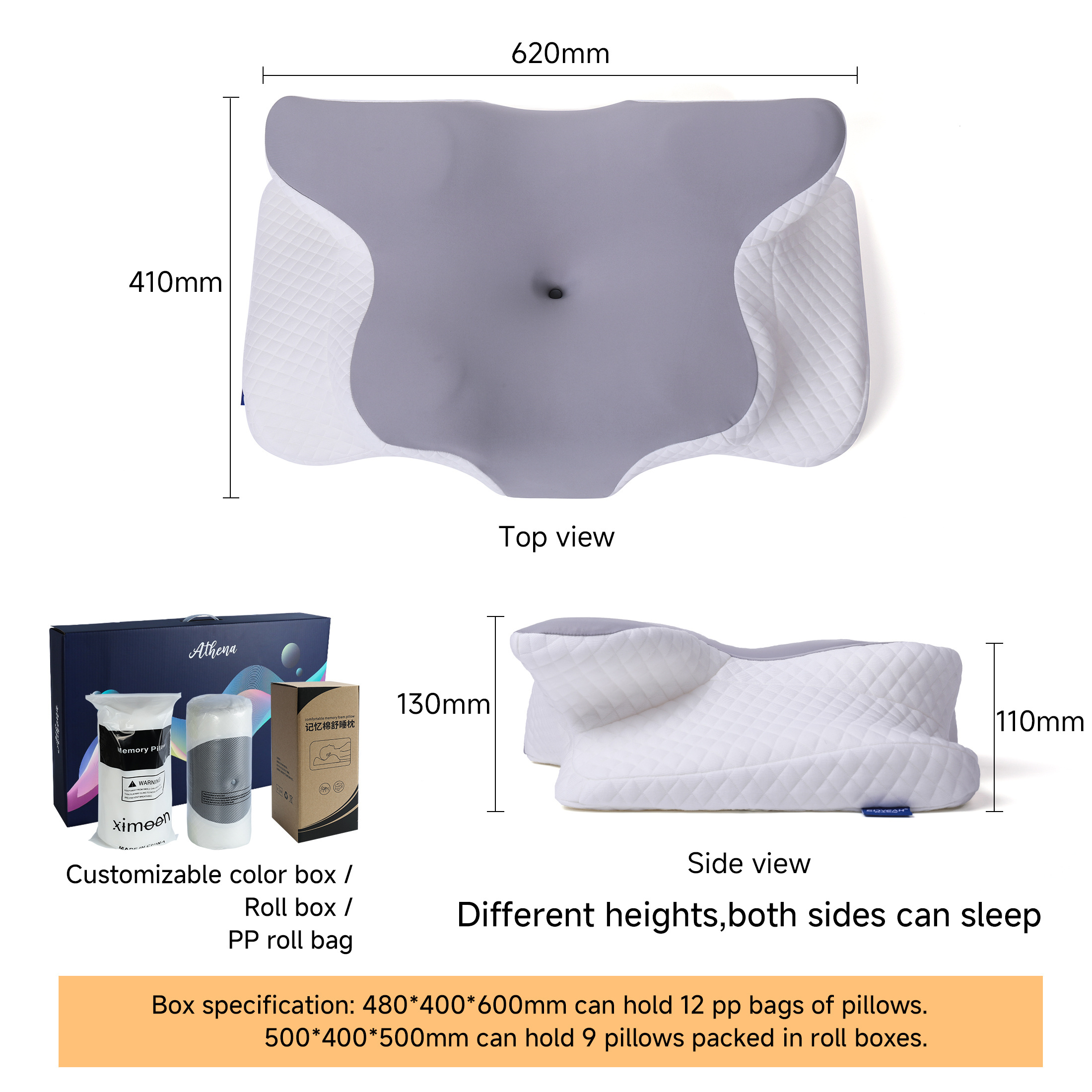 Ergonomic Sleep Pillow OEM ODM Neck Support Relaxation Contour Orthopedic Pillow Memory Foam pillow