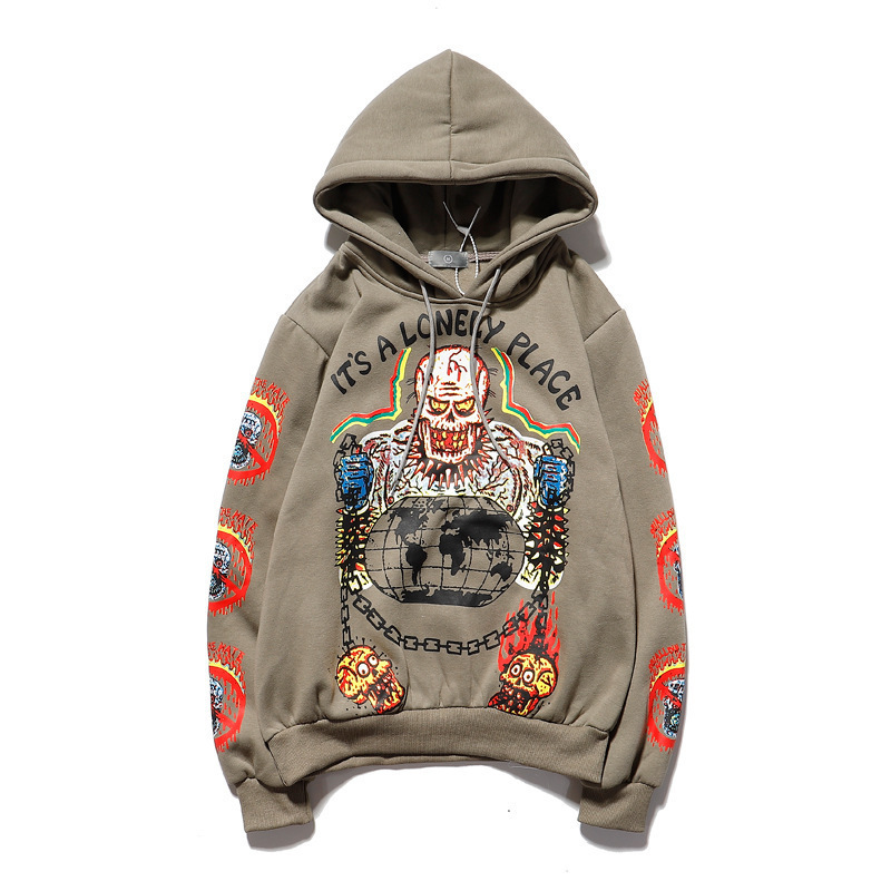 Wholesale Hip Hop Hooded Sweatshirt Polyester Streetwear Ropa Oversize Mens Print Unisex Hoodies Custom