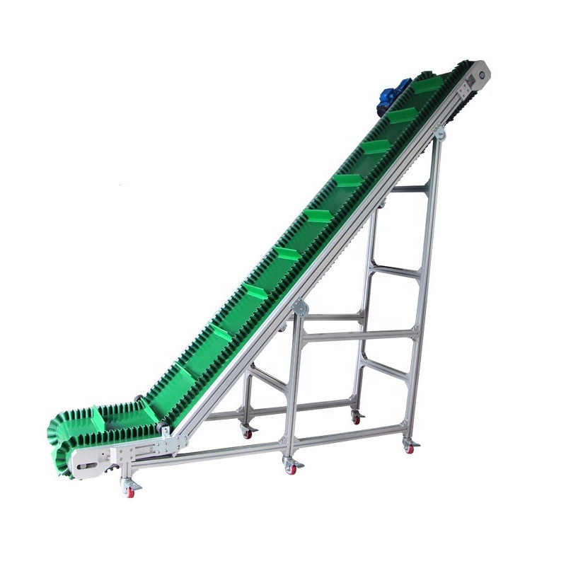 Factory custom green pvc belt conveyor used for salt transfer