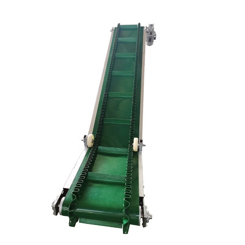 Skirt Rubber Belt climbing or flat belt conveyor wood chip conveyor spiral screw conveyor