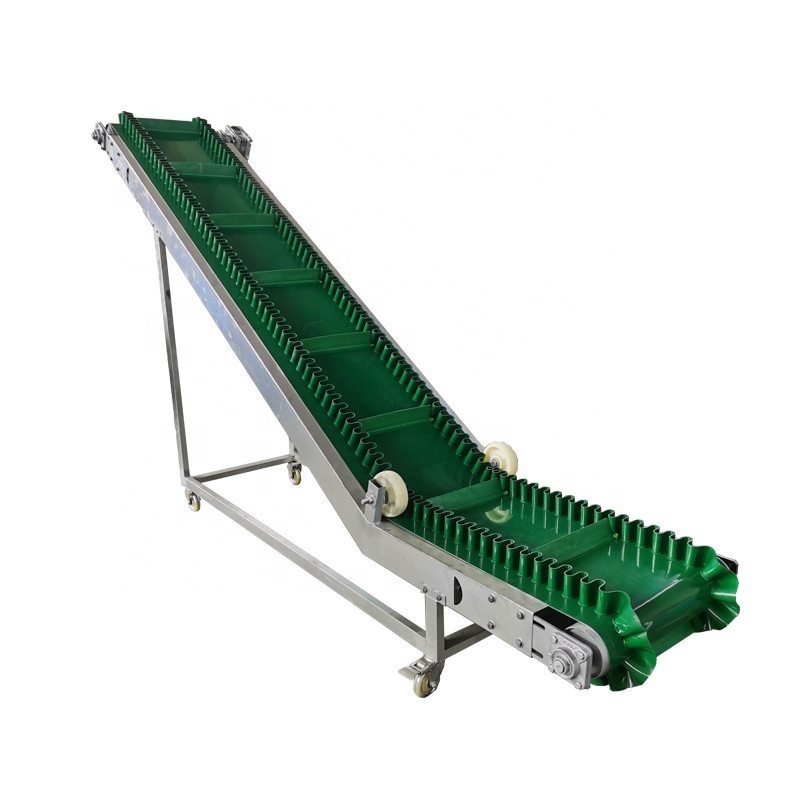 Factory custom green pvc belt conveyor used for salt transfer