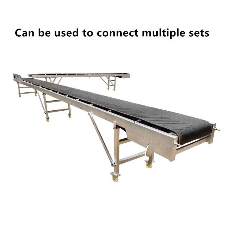 Portable Adjustable Height Inclined Staircase pu pvc Assembly Line Belt Conveyor for Stairs