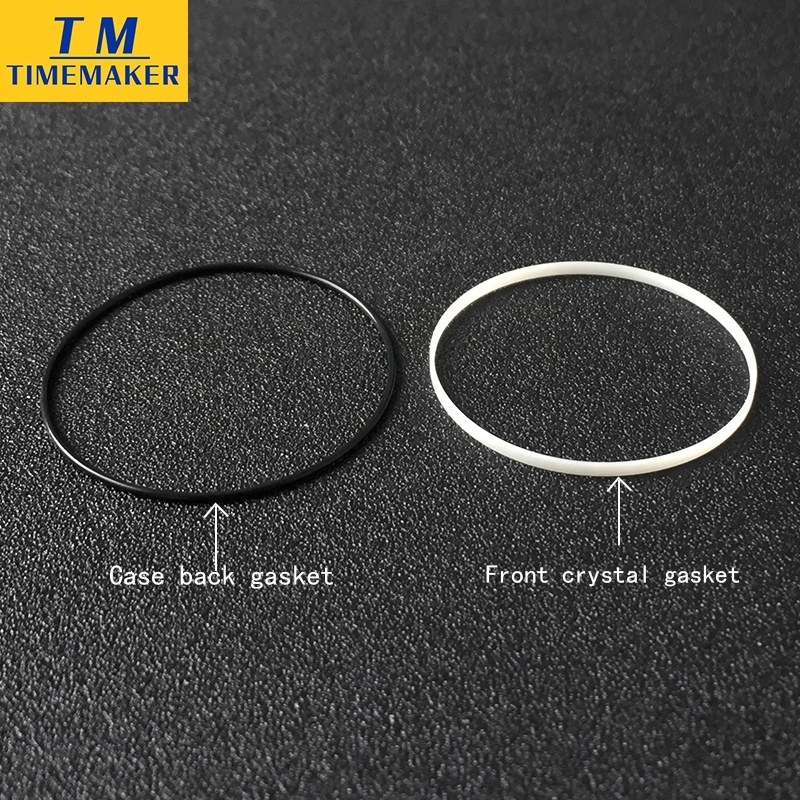 Black white watch Gasket for Casio MDV-106 watch case back and front watch crystal gasket Plastic washer Parts