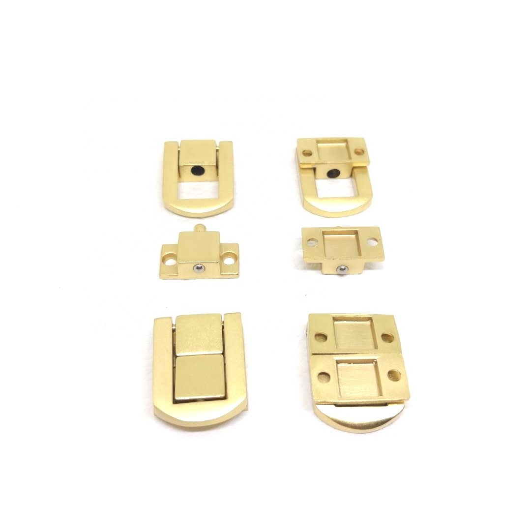 Experienced Hong Kong Small Shiny Gold Zinc Alloy Metal Clasp for Wooden Box Lock