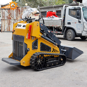 Mini 430kg Epa 4 Diesel Gasoline Wheel Track Mini Skid Steer Loader With skid steer trencher/ tiller attachment For Sale