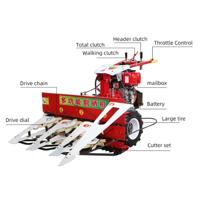 Rosemary Harvester Micro Cutting Forage Harvesters Cutting Width 800mm Swather Walking Harvester for sale