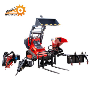 Small Crawler Garden 23HP Skid Loader Forest Mulcher Small Mini Track Skid Steer Articulated Loader