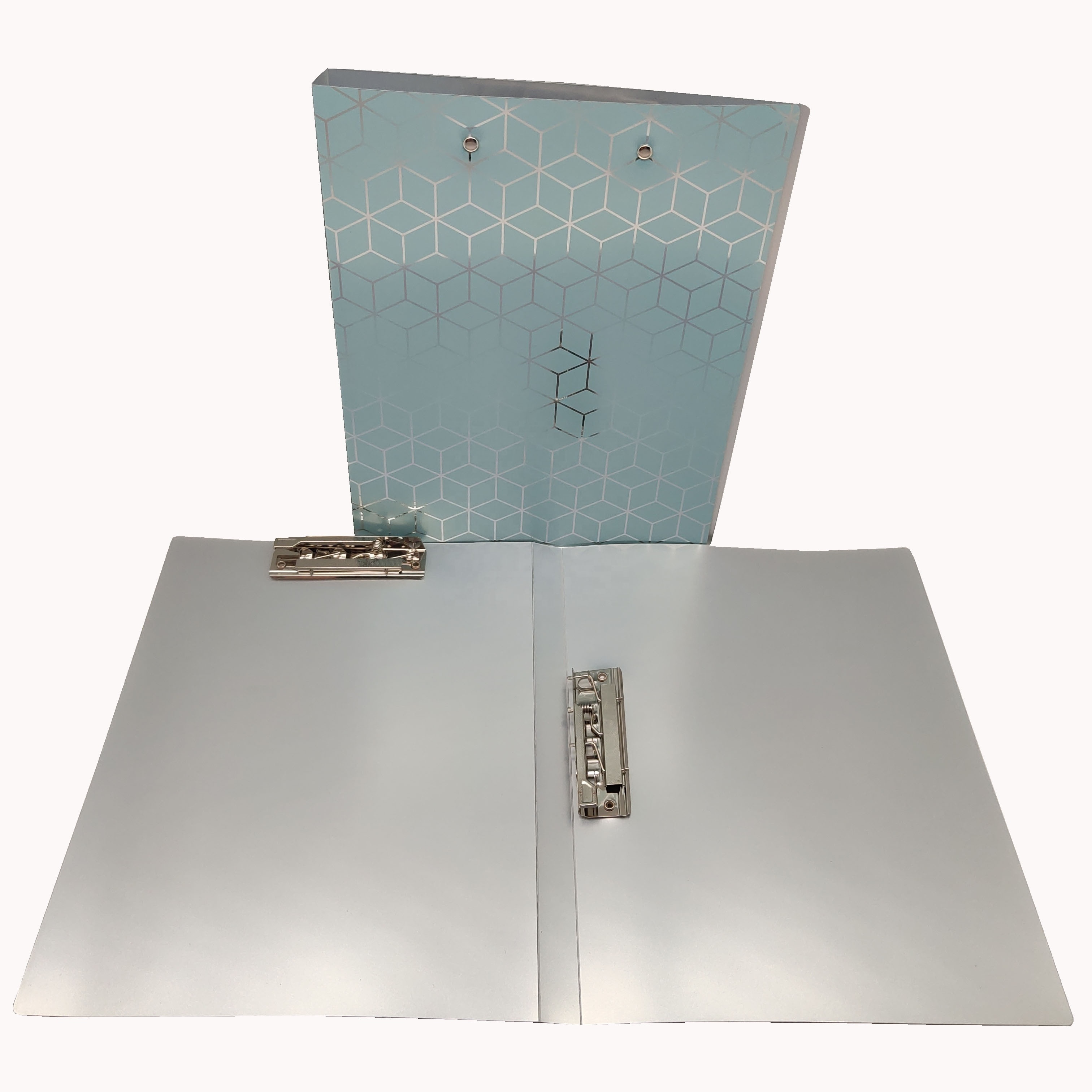 New arrival shiny A4 Metal Clip 2 Lever File Folder with Punchless Binder 2 Lever Spring  Clips Pressure File