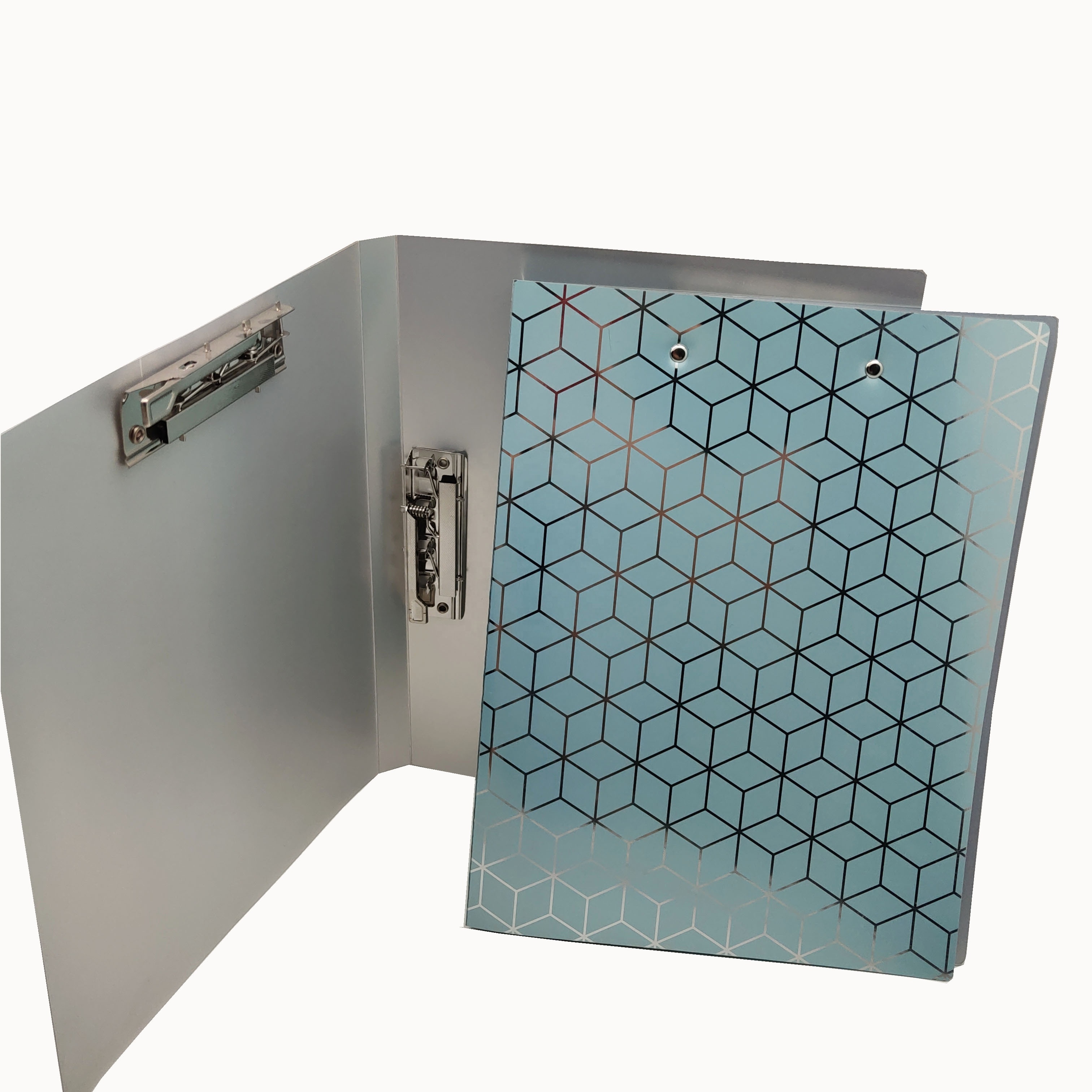 New arrival shiny A4 Metal Clip 2 Lever File Folder with Punchless Binder 2 Lever Spring  Clips Pressure File