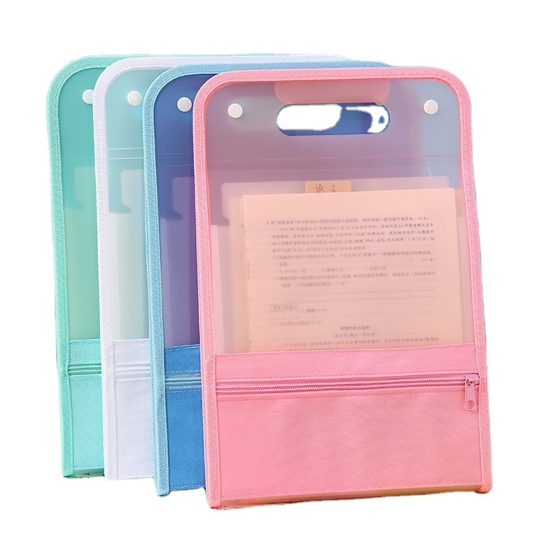 A4 Paper Waterproof Plastic Expandable File Folder Pockets  Holder for Office School Use