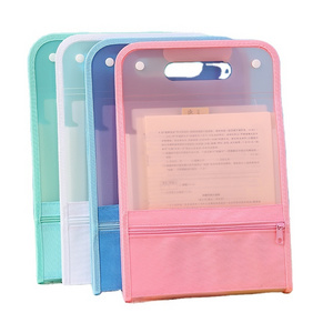 A4 Paper Waterproof Plastic Expandable File Folder Pockets  Holder for Office School Use