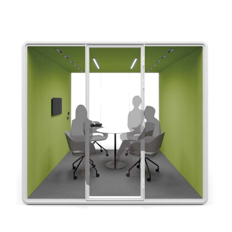 6 people soundproof cabin home office pod mobile office capsule sound proof phone booth office acoustic booth with furnitures