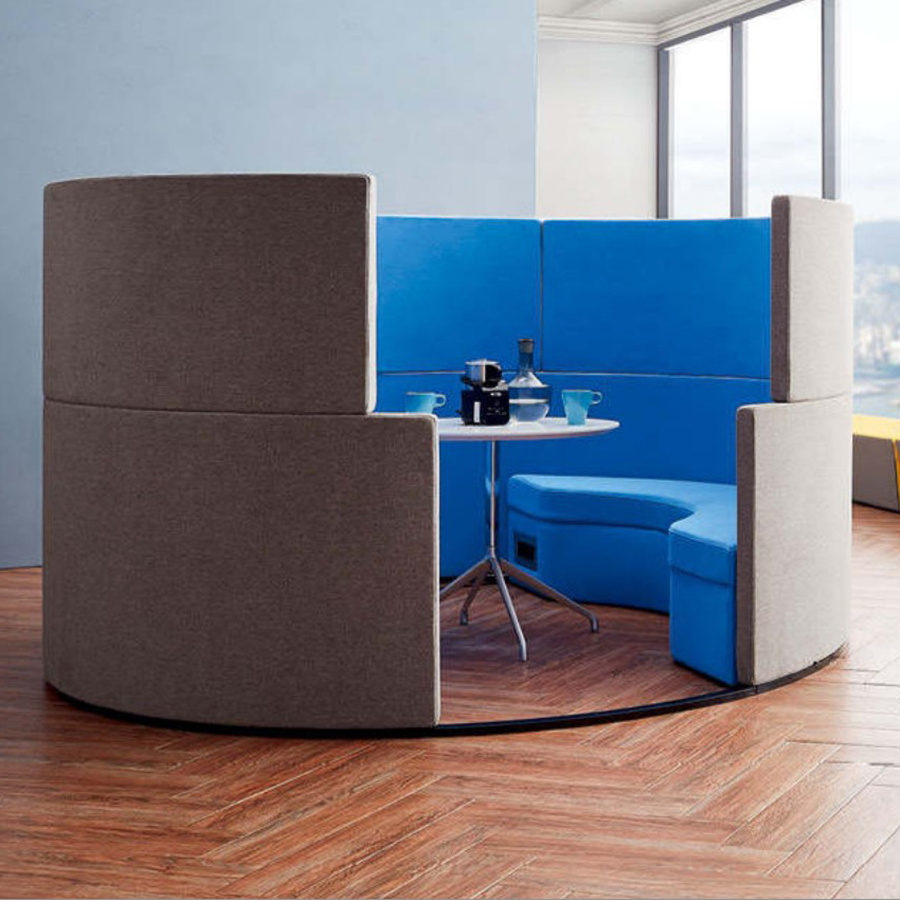 Round office booth/rectangular cafe booth seating/Customized fabric office meeting booth