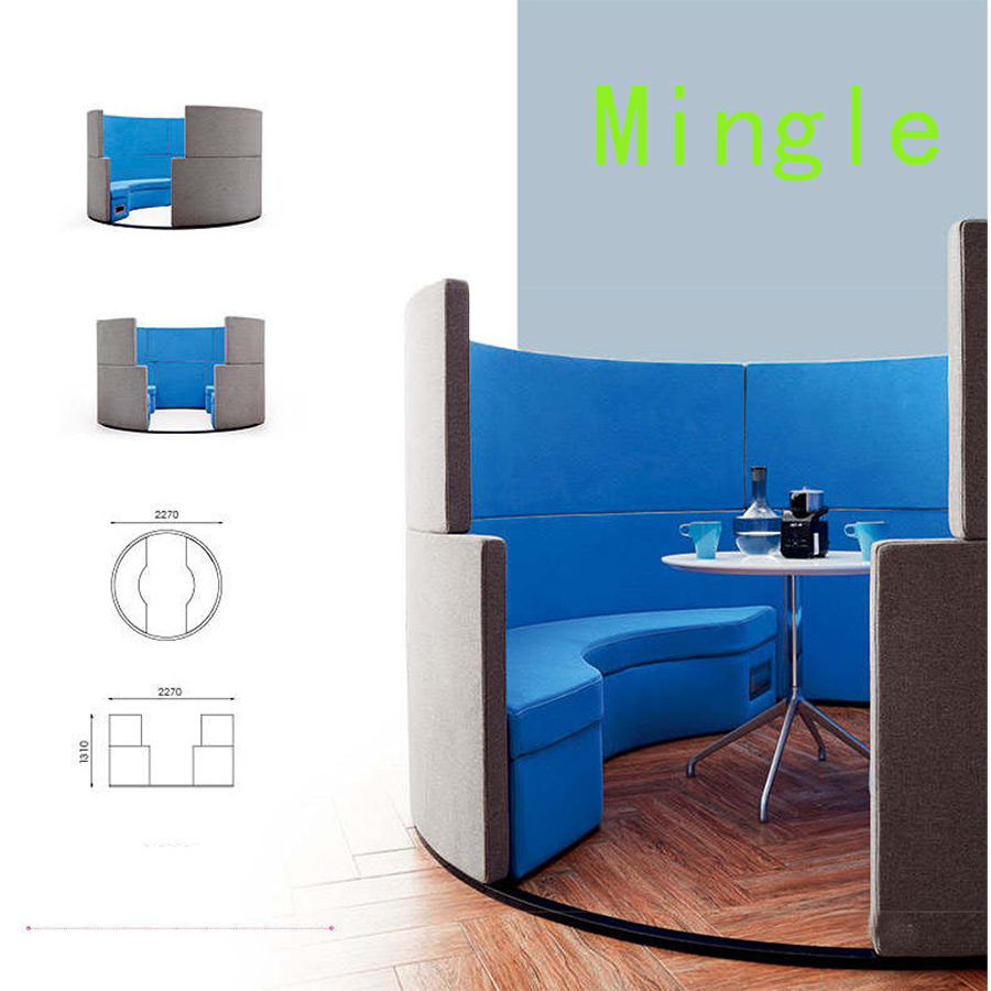 Round office booth/rectangular cafe booth seating/Customized fabric office meeting booth