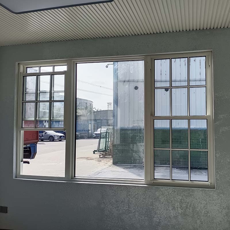 Minglei American style black double glazed aluminum double hung windows up down sliding window