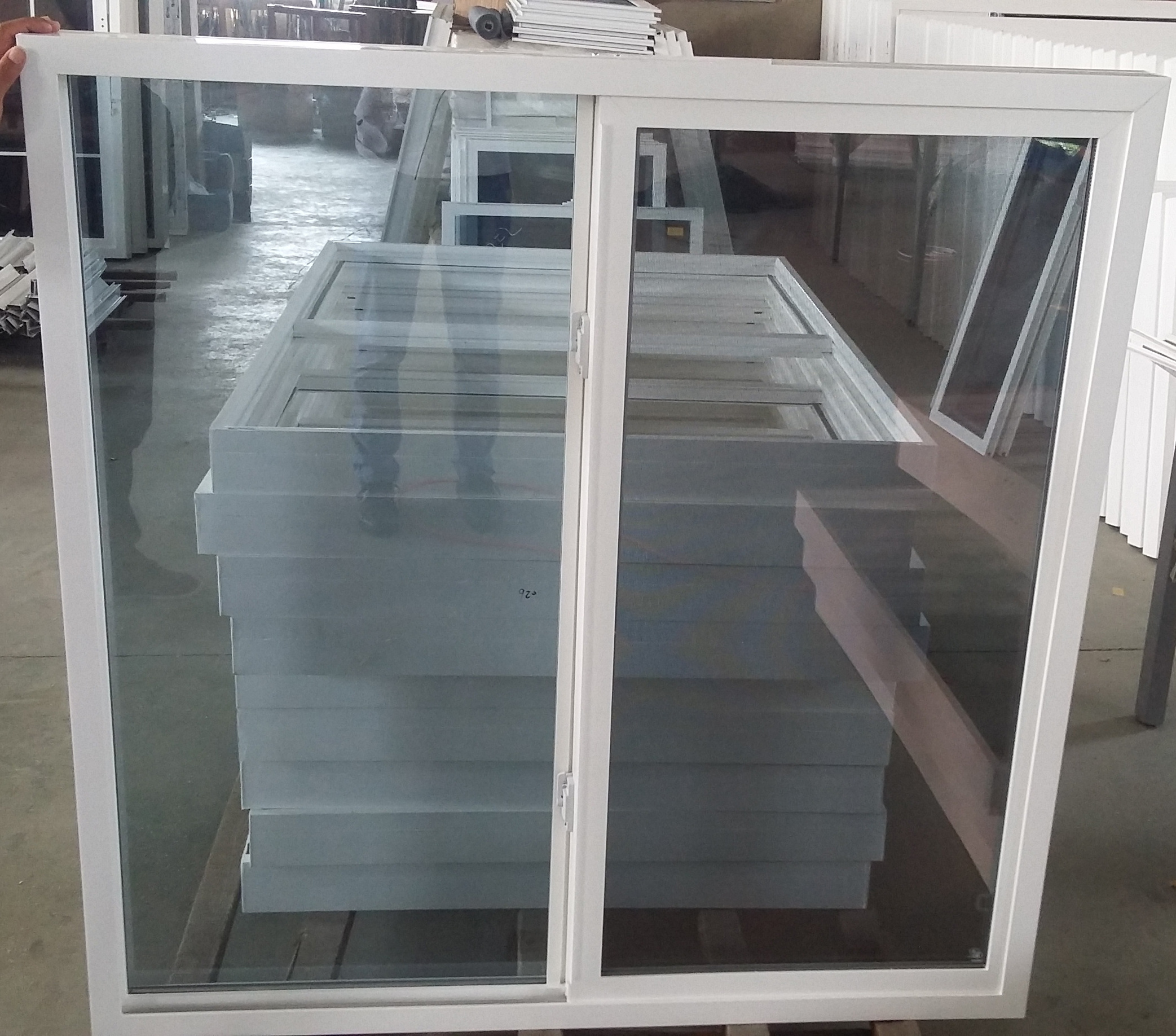 Minglei Sliding Window Office UPVC Sliding Glass Window Double Glazed Plastic Steel Sliding Windows