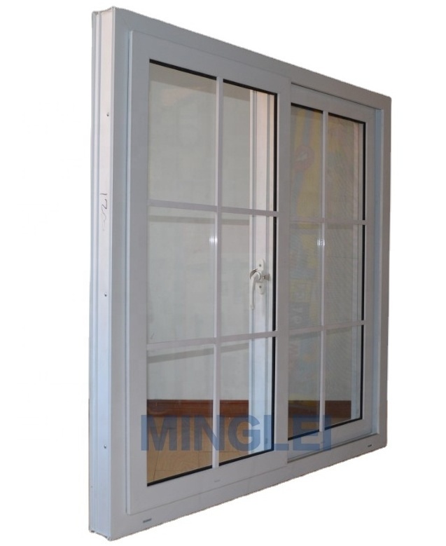 Minglei Upvc sliding glass window with mosquito net