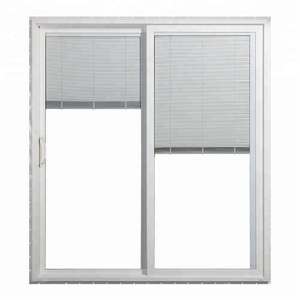 Minglei Horizontal blinds sliding glass exterior pvc doors for balcony