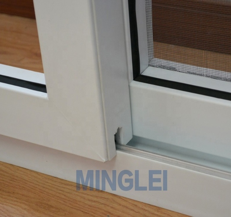 Minglei Upvc sliding glass window with mosquito net