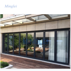 Minglei Large size veranda aluminum bifold glass folding doors