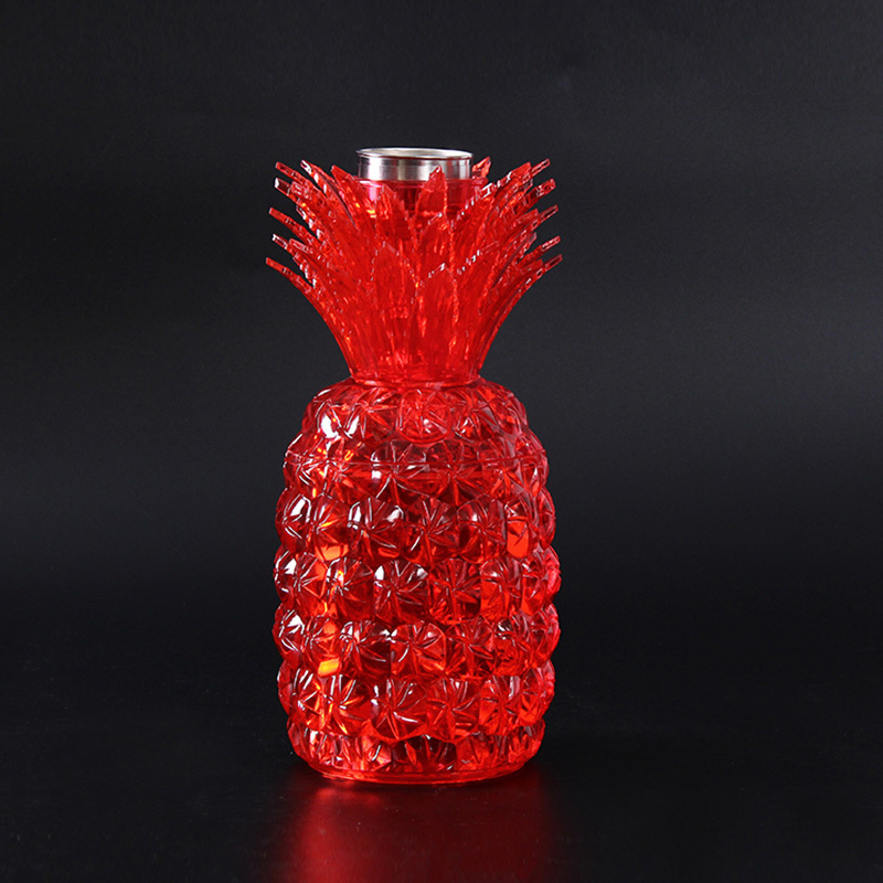 Wholesale business gift hookah suit color  fruit pineapple  acrylic water smoke chishaa hookah shisha with LED