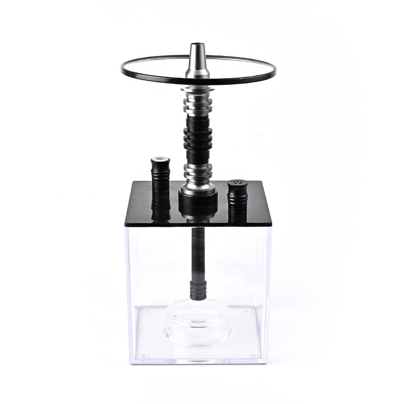 Cheap Plastic Box Shape Shisha Acrylic Led Light Hookahs with LED light