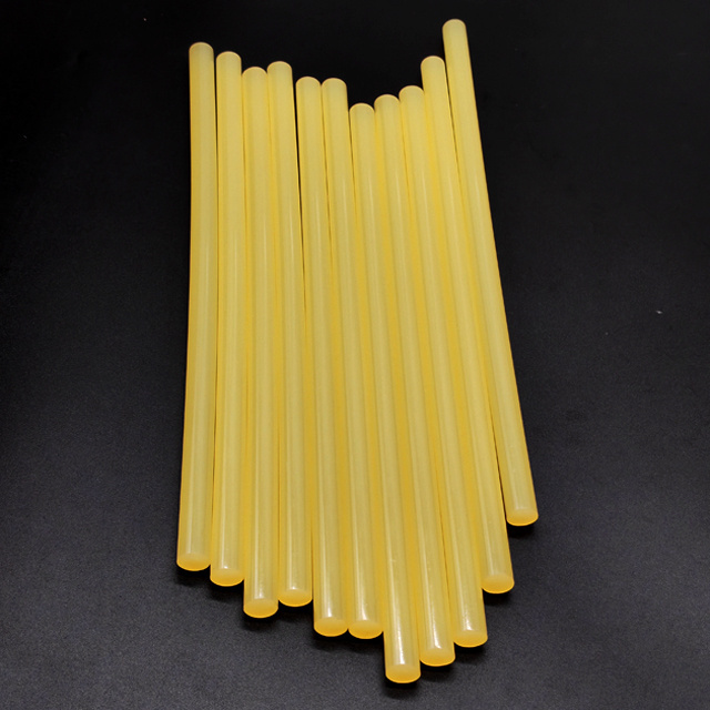 yellow Hot Melt Glue Stick 11mm No Attaching Hot Melt Silicon Bar For Gift Box silicone stick lighting