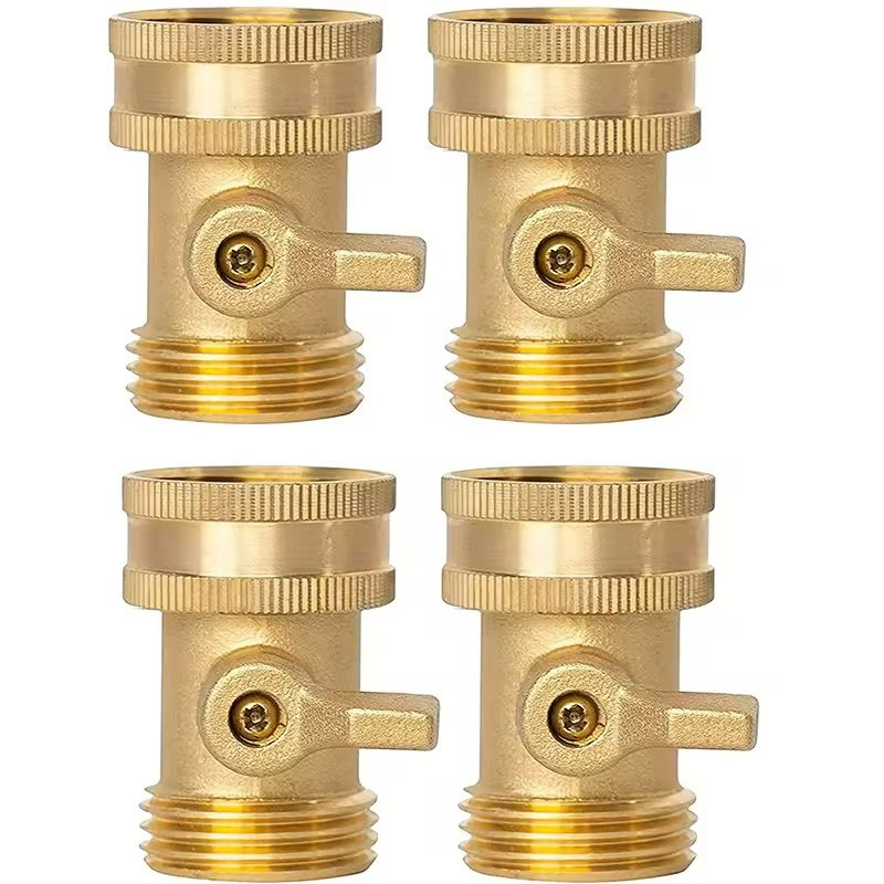 Brass shutoff valve for garden hose connection faucet fittings Brass shutoff valve for connection ports