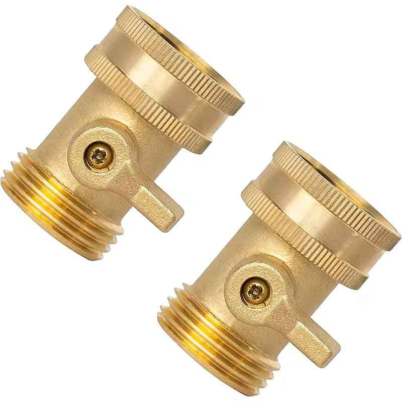 Brass shutoff valve for garden hose connection faucet fittings Brass shutoff valve for connection ports