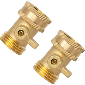 Factory direct sale garden hose connector brass shutoff valve for tariff connection connector