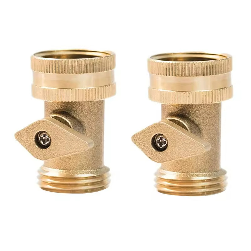 Factory direct sale garden hose connector brass shutoff valve for tariff connection connector