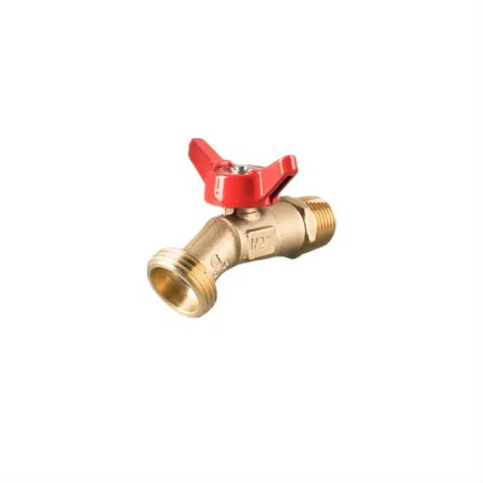 Garden hose fitting adapter water shutoff valve faucet 1/2inch brass hose angle valve with butterfly handle