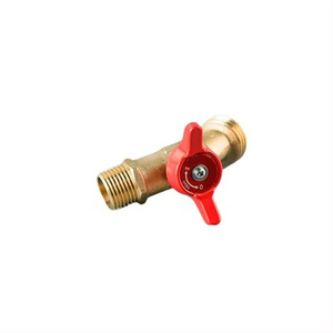 Garden hose fitting adapter water shutoff valve faucet 1/2inch brass hose angle valve with butterfly handle