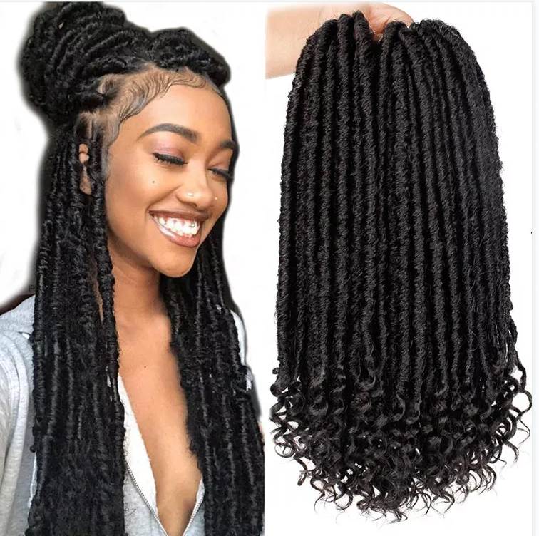 Goddess Locs Crochet Hair Straight Faux Locs With Curly Ends Soft Dreadlocks Crochet Hair Crochet Braid Hair