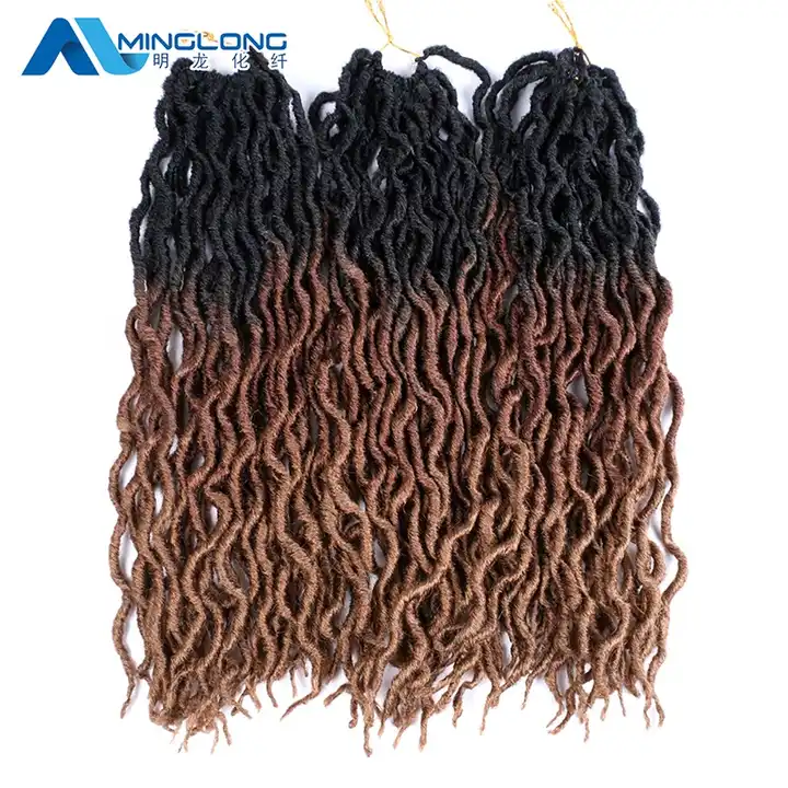 18 inch 100g Ombre Goddess Locs Faux Locks Blond High Quality Hot Sale Cheap Curly Braids Locks Hair Crochet Gypsy Locs