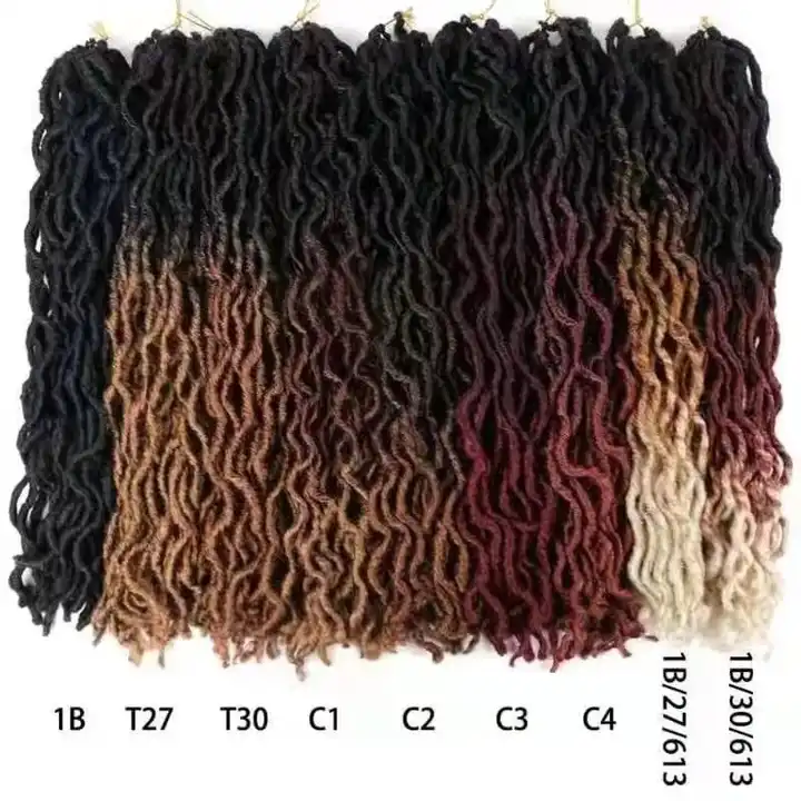 18 inch 100g Faux Locs Hair Crochet Braid Hair Wavy Synthetic Braiding Goddess Gypsy Locs