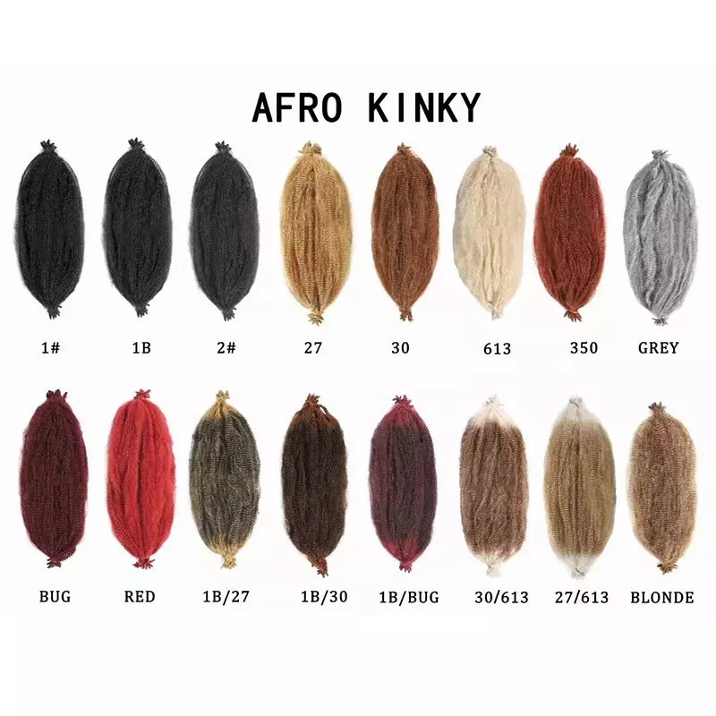 Spring Afro Twist Hair Ombre Mix Color Pre-Separated Crochet Braids Hair Synthetic Marley Braiding Hair Afro Spring Twist