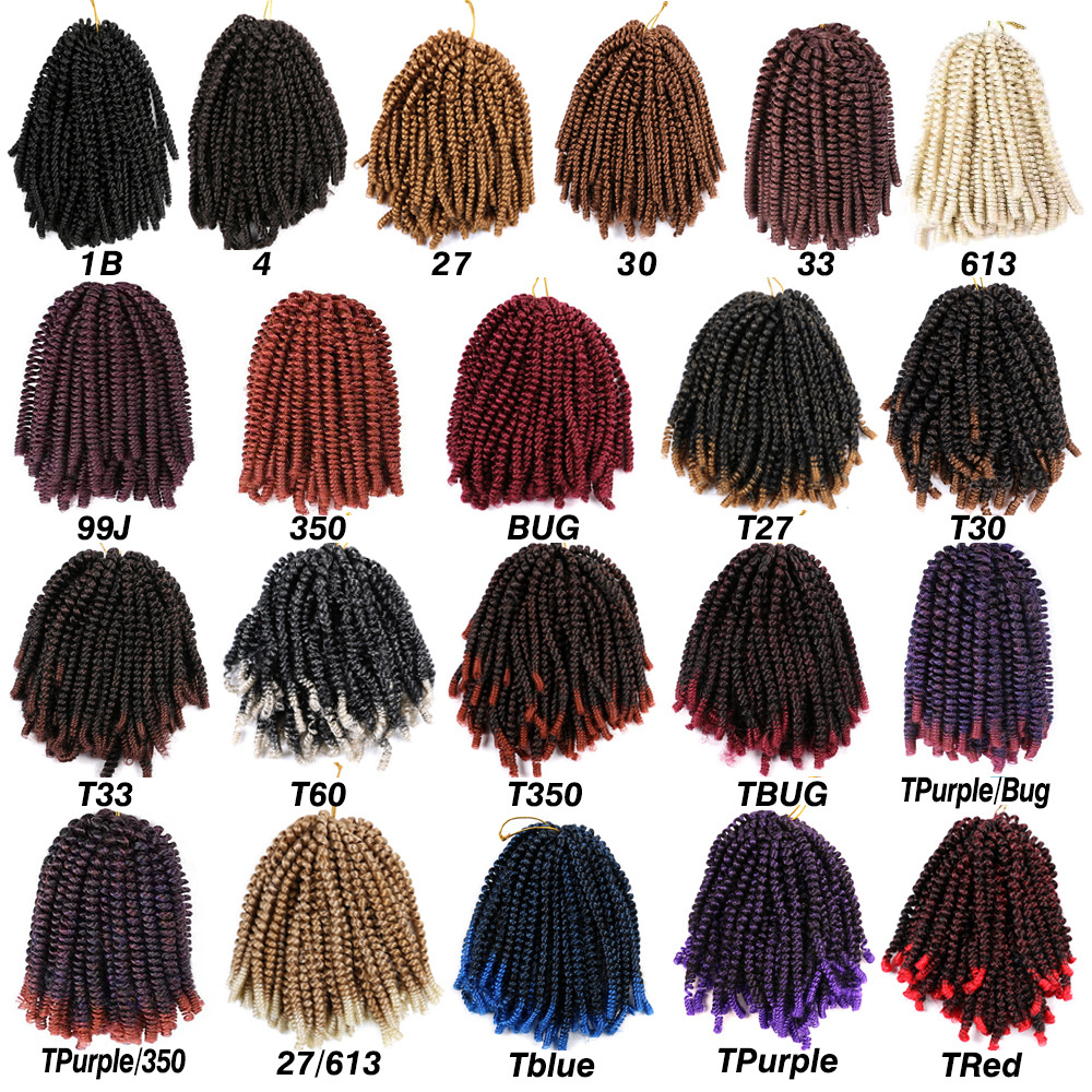 Synthetic Hair Extension Kinky Curly Twists Low &High Temperature Fiber Light Weight Braid Spring Twist Crochet Hair