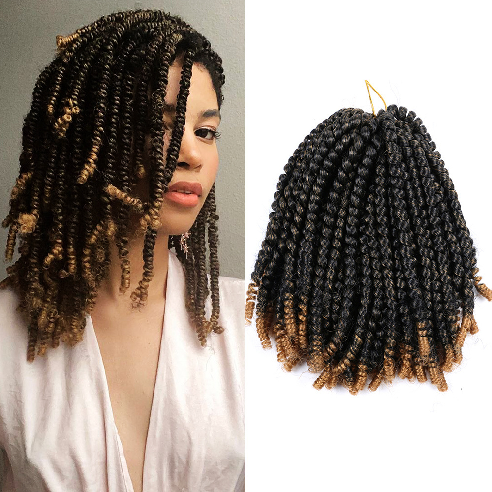 Synthetic Hair Extension Kinky Curly Twists Low &High Temperature Fiber Light Weight Braid Spring Twist Crochet Hair