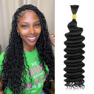 Provide Sample Cheap Human Hair For Braiding No Weft Deep Wave Bulk Indian Human Hair Extension Bundle Supplier Wholesale