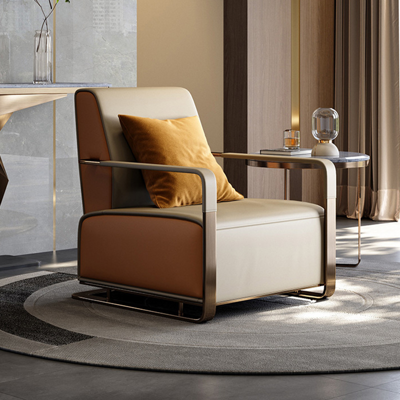 Nordic gold stainless steel base modern luxury occasional chairs modern living room chair armchairs for the living room