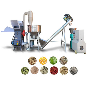 New product wholesale Hay Corn Wheat Stalk hammer mill  chaff cutter stainless steel mixer screw feeder feed pellet machines