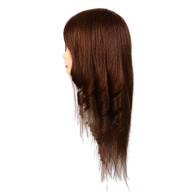 Human Hair Hairdressing Supplies Mannequin Head for Beauty Academy Hairdressing Practice Styling Head Hairdresser Natural