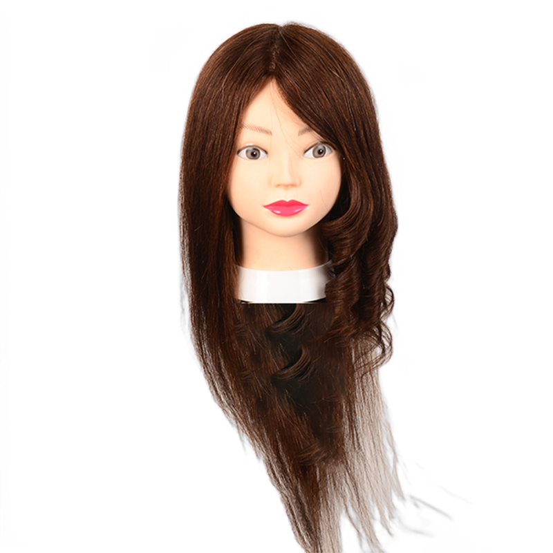 Human Hair Hairdressing Supplies Mannequin Head for Beauty Academy Hairdressing Practice Styling Head Hairdresser Natural