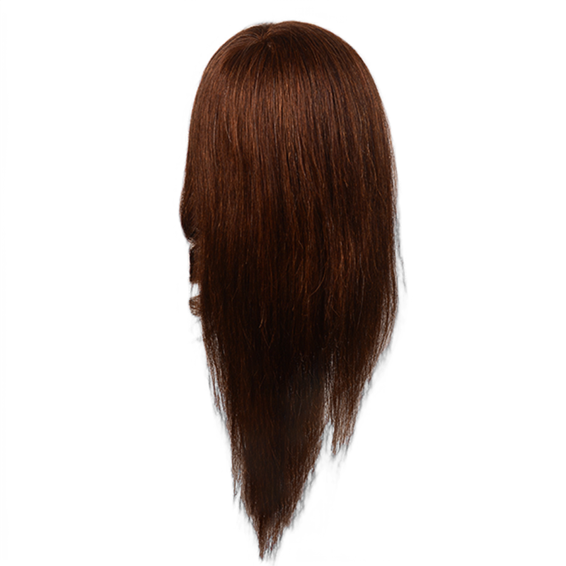 Human Hair Hairdressing Supplies Mannequin Head for Beauty Academy Hairdressing Practice Styling Head Hairdresser Natural