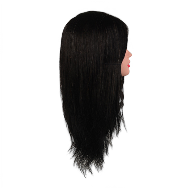 Human Hair Training 18inch Beauty Academy Hairdressing Bleach Cut Professional Styling Mannequin Head