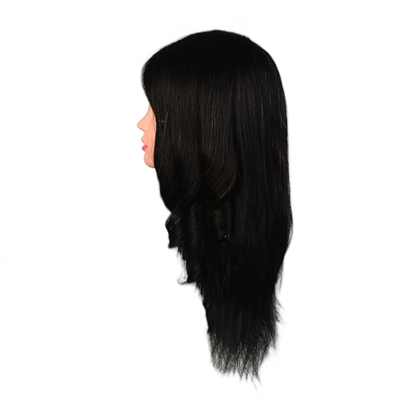 Human Hair Training 18inch Beauty Academy Hairdressing Bleach Cut Professional Styling Mannequin Head